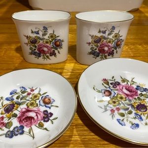 Royal Worcester toothpick/cigarette holders and trinket dishes.